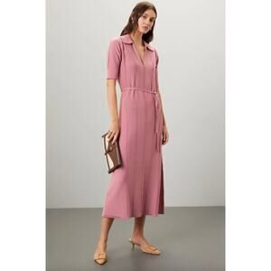 Adam Lippes Pink Knit Collar Dress XS